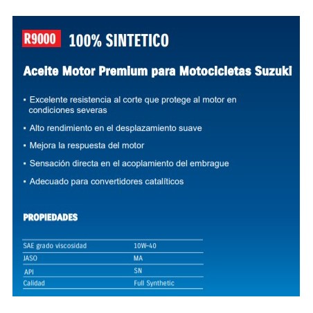 9900L-ECTFS-001 ACEITE MOTOR SUZUKI ECSTAR R9000 10W40 1 LITRO