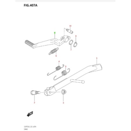 PEDAL DE FRENO TRASERO GSR750 2011-2016