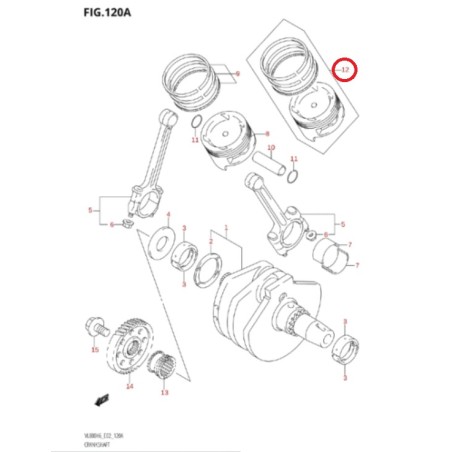 CONJUNTO PISTON Y SEGMENTOS 0,50 VL800/VZ800